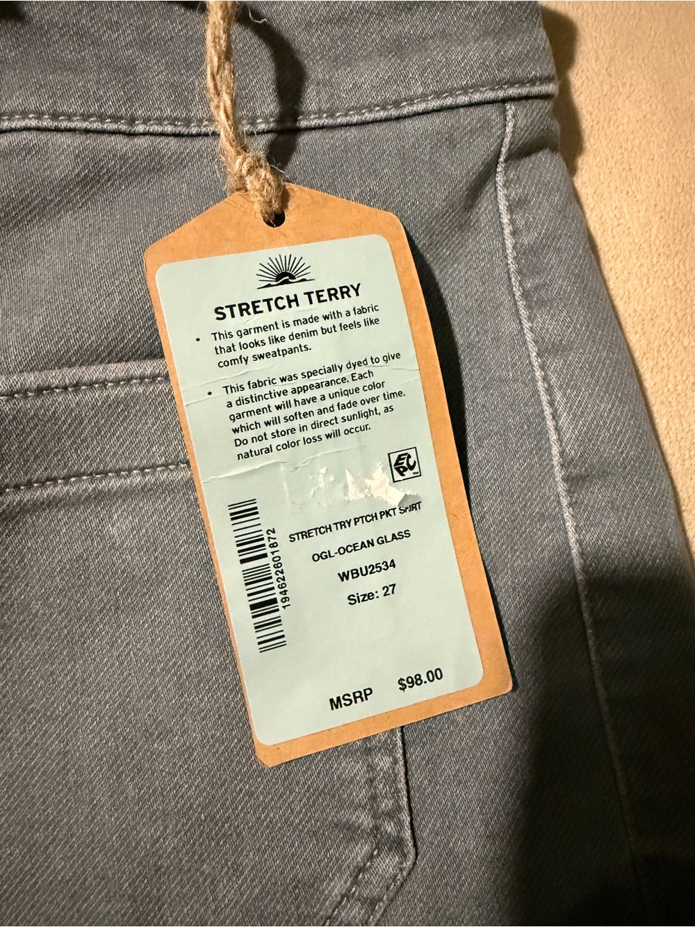Faherty High-Waist Patch Pocket Shorts in Ocean Glass - Picture 7 of 8